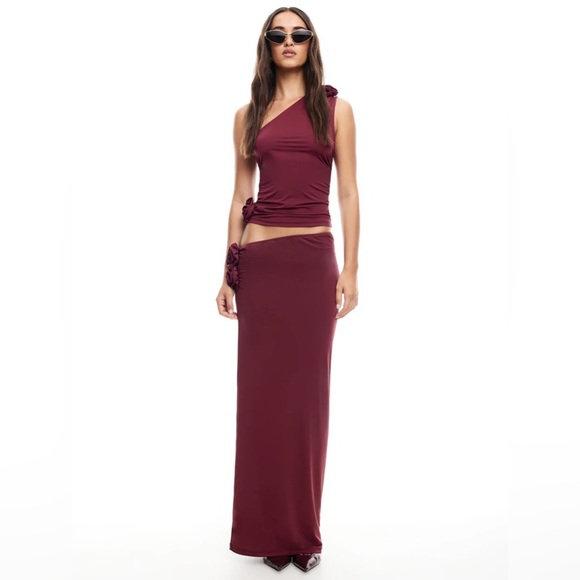 Lioness Tops - Lioness RENDEZVOUS ONE SHOULDER TOP | GARNET C27